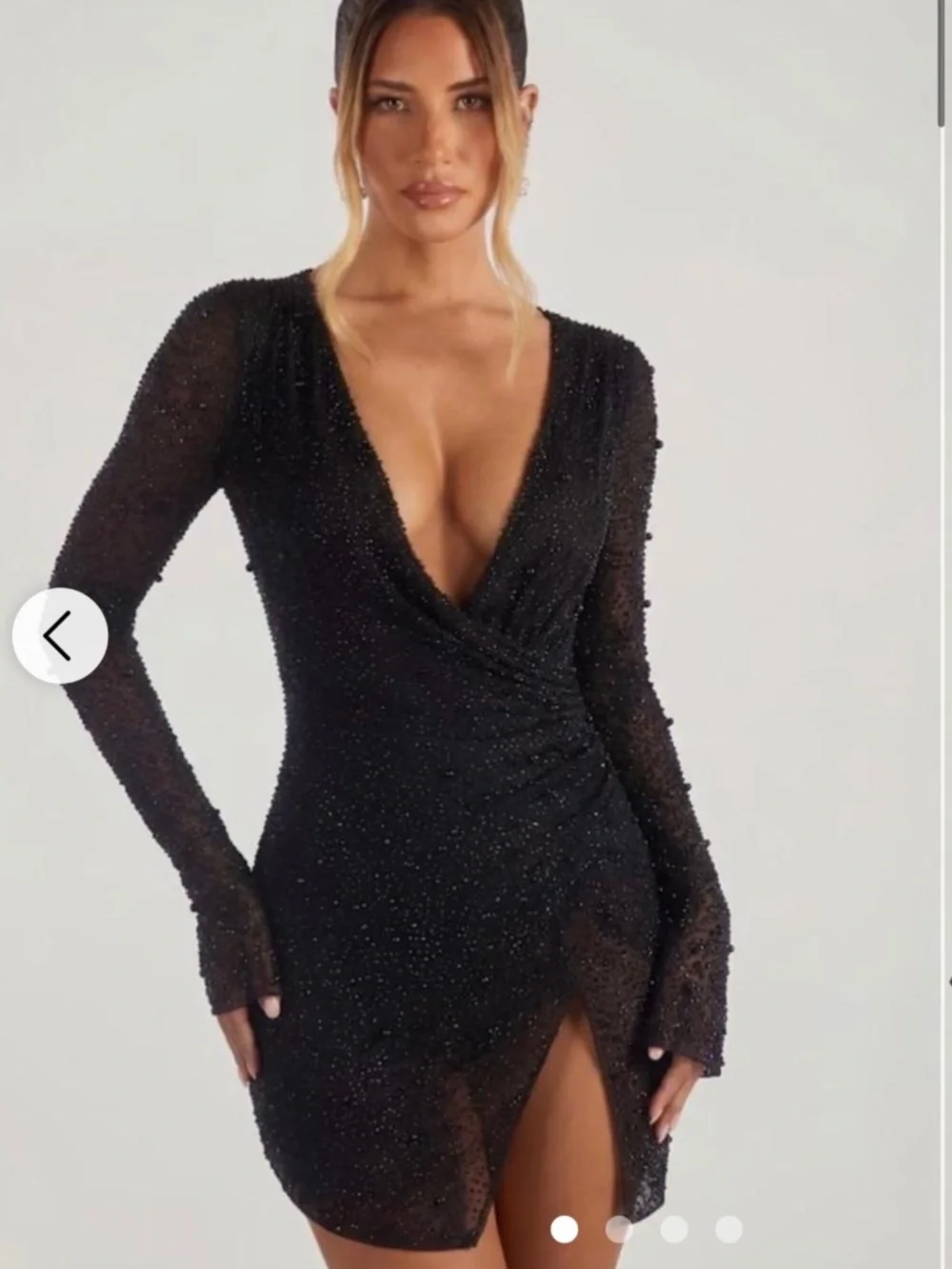 Oh Polly Black Beaded Dress